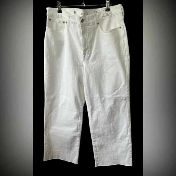 NWT J. Crew White High-Rise Slim-Wide Jean in 1996 semi-stretch Size 31 - Picture 4 of 8